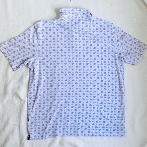 Johnston & Murphy paisley polo Casual Button Down Shirt L - Picture 6 of 7